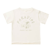 Rylee and Cru Ivory Raw Edge Tee - Paradise