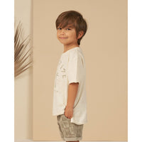 Rylee and Cru Ivory Raw Edge Tee - Paradise