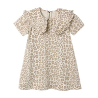 Rylee and Cru Natural Leopard Collared Denim Mini Dress