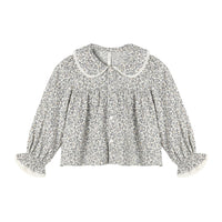 Rylee and Cru Ivory Slate Floral Kat Blouse