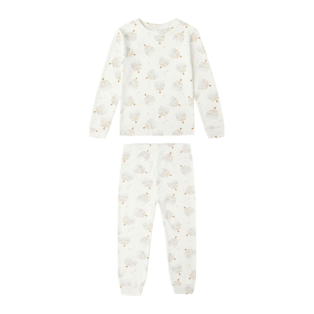 Rylee and Cru Ivory Hanukkah Organic Pajama Set