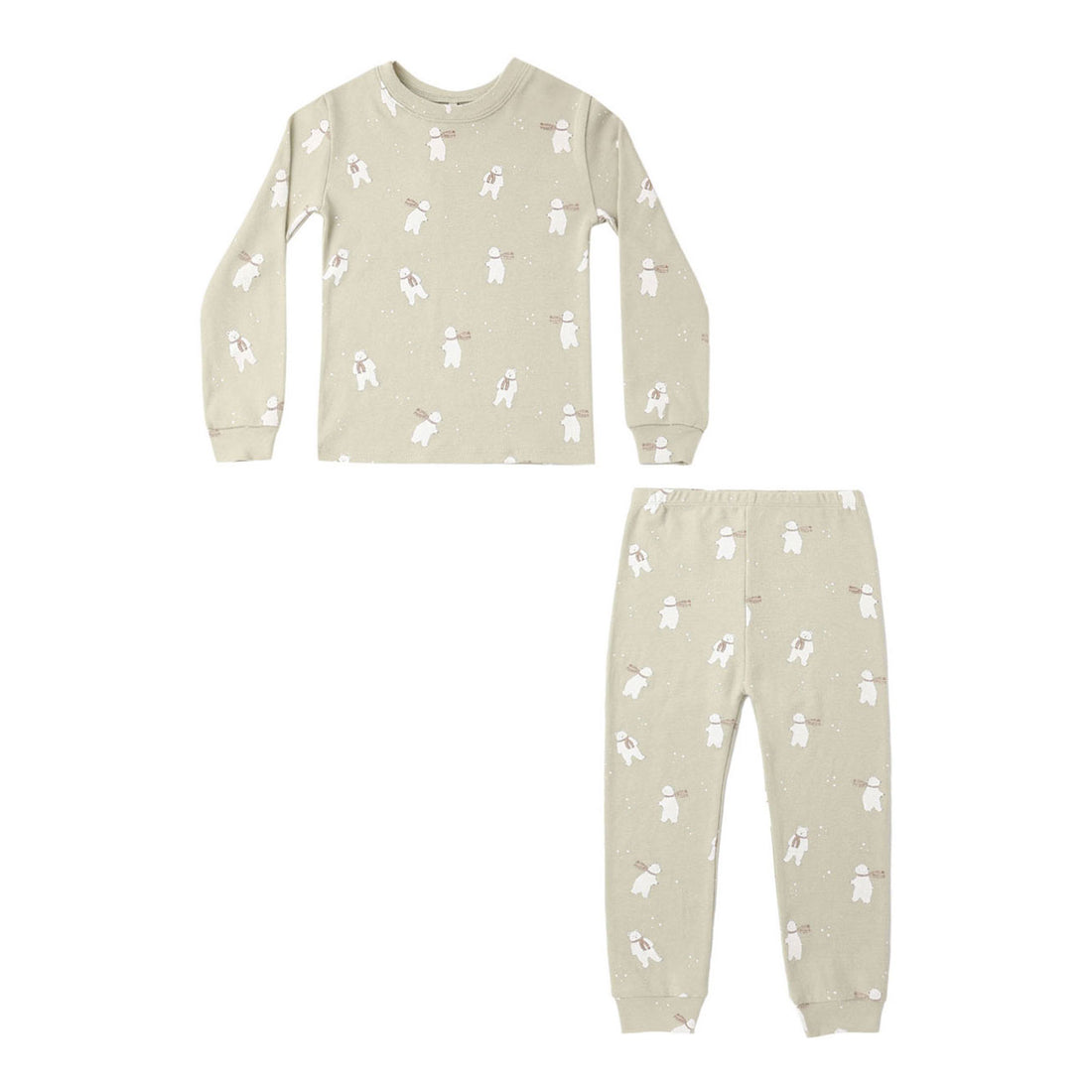 Rylee and Cru Pistachio Polar Bears Organic Pajama Set