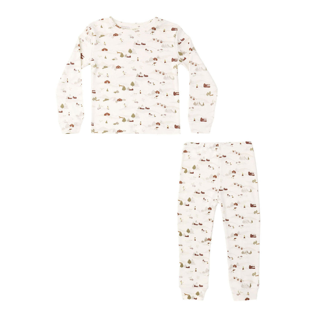 Rylee and Cru Ivory Ski Town Organic Pajama Set