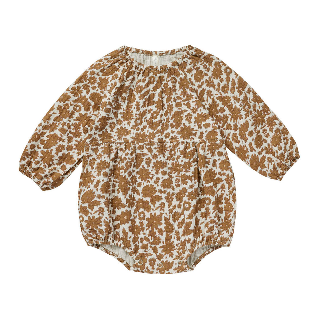 Rylee and Cru Gold Gardens Long Sleeve Bubble Romper