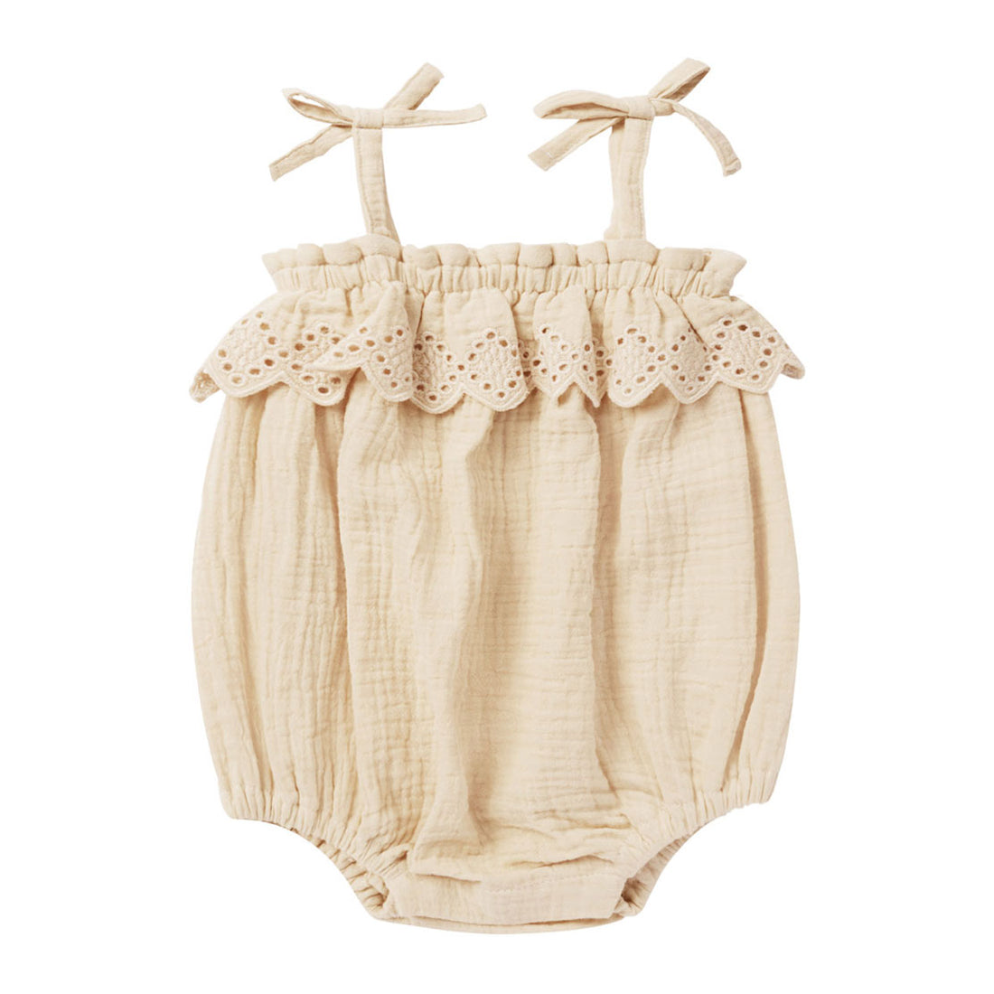 Rylee and Cru Ecru Ruffle Romper - Ecru