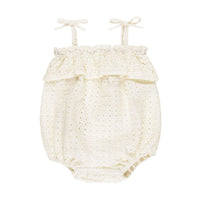 Rylee and Cru Ivory Ruffle Romper