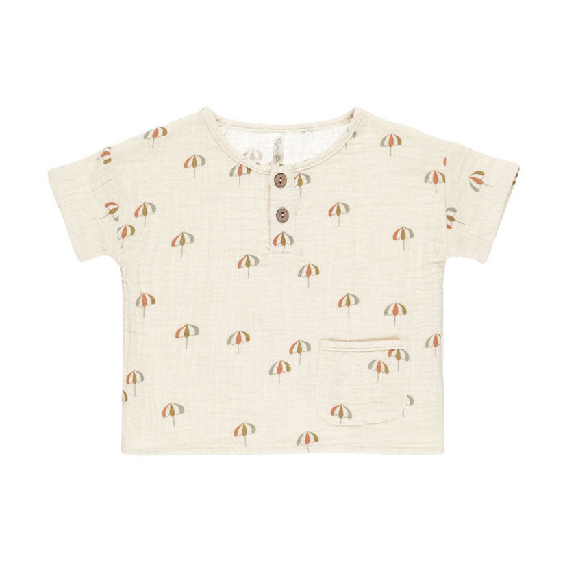 Rylee and Cru Umbrellas Woven Henley Tee