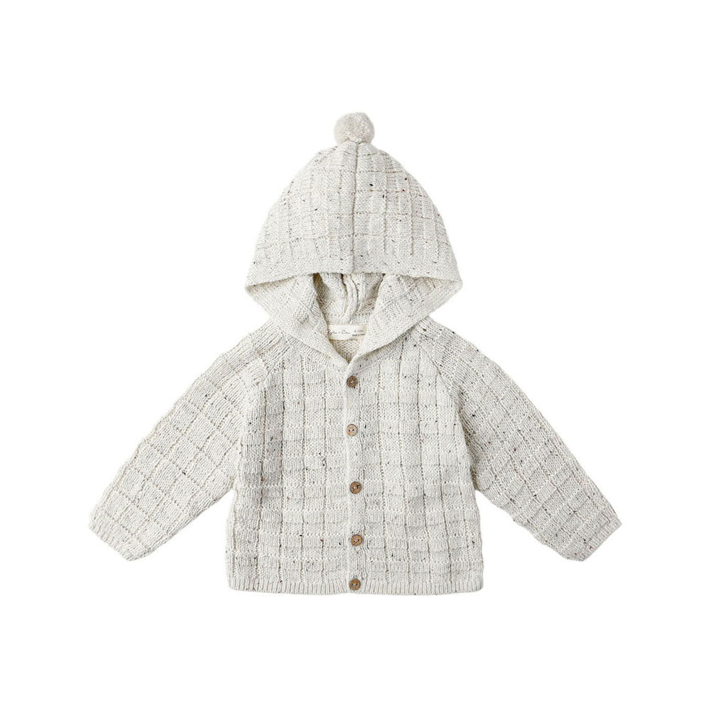 Rylee and Cru Oatmeal Speckle Tassel Cardigan
