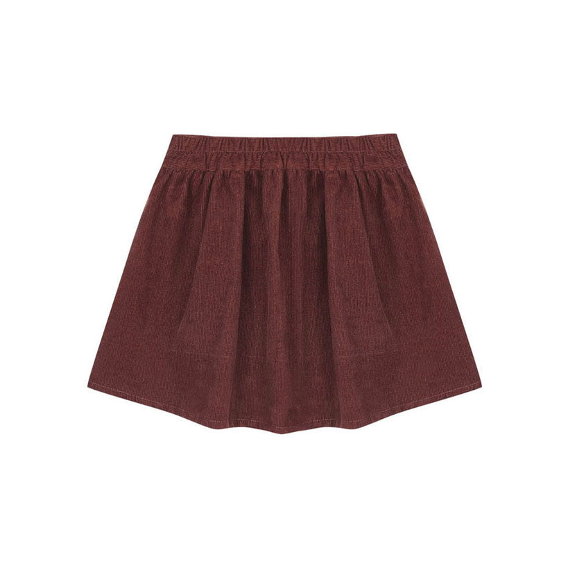 Rylee and Cru Burgundy Button Front Mini Skirt