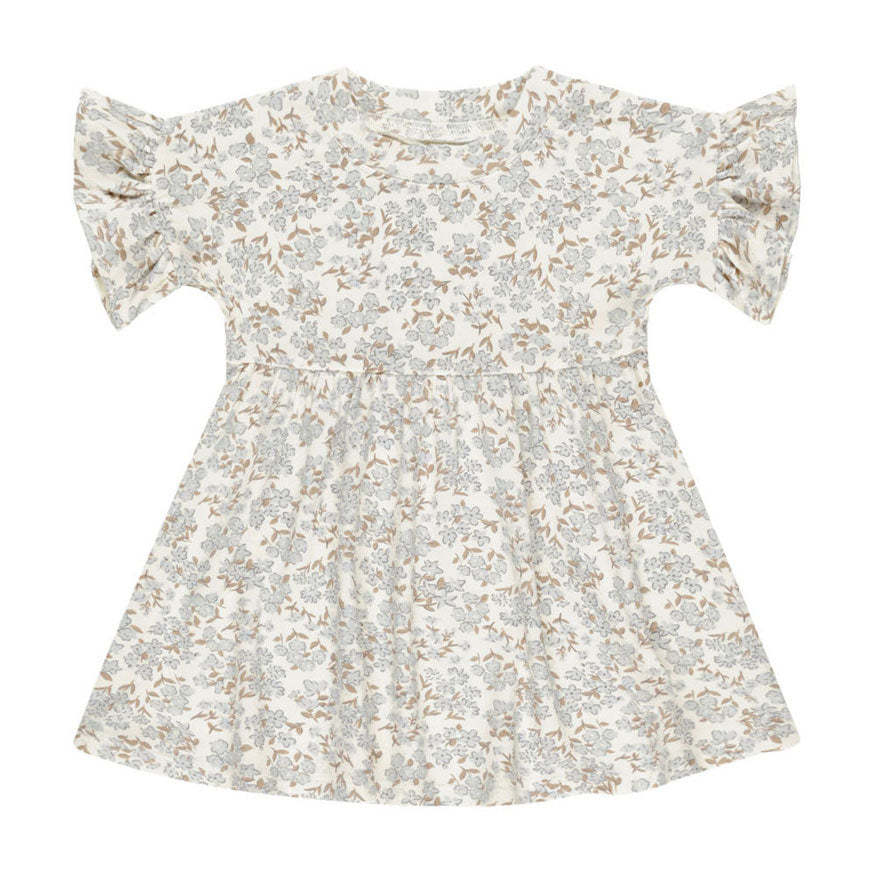 Rylee and Cru Blue Ditsy Babydoll Dress