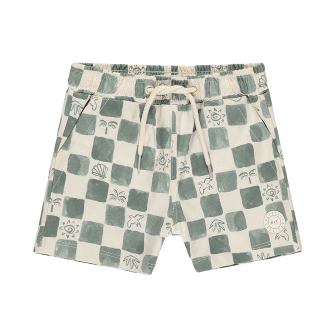 Rylee and Cru Natural Coastal Check Board Short