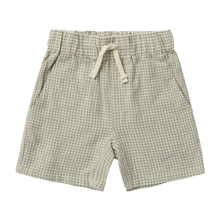 Rylee and Cru Sage-Gingham Bermuda Short - Sage Gingham