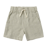 Rylee and Cru Sage-Gingham Bermuda Short - Sage Gingham