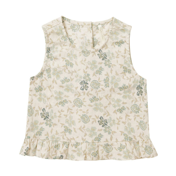 Rylee and Cru Blue-Floral Oceanside Top