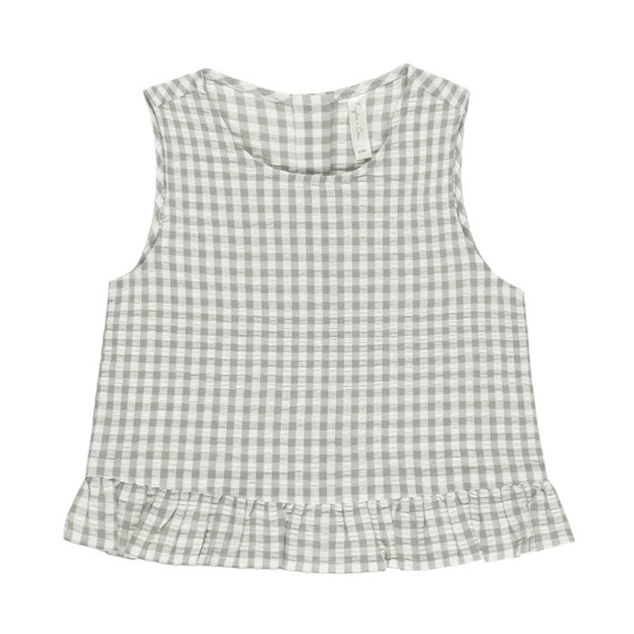 Rylee and Cru Eucalyptus Gingham Oceanside Top