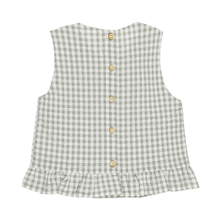Rylee and Cru Eucalyptus Gingham Oceanside Top