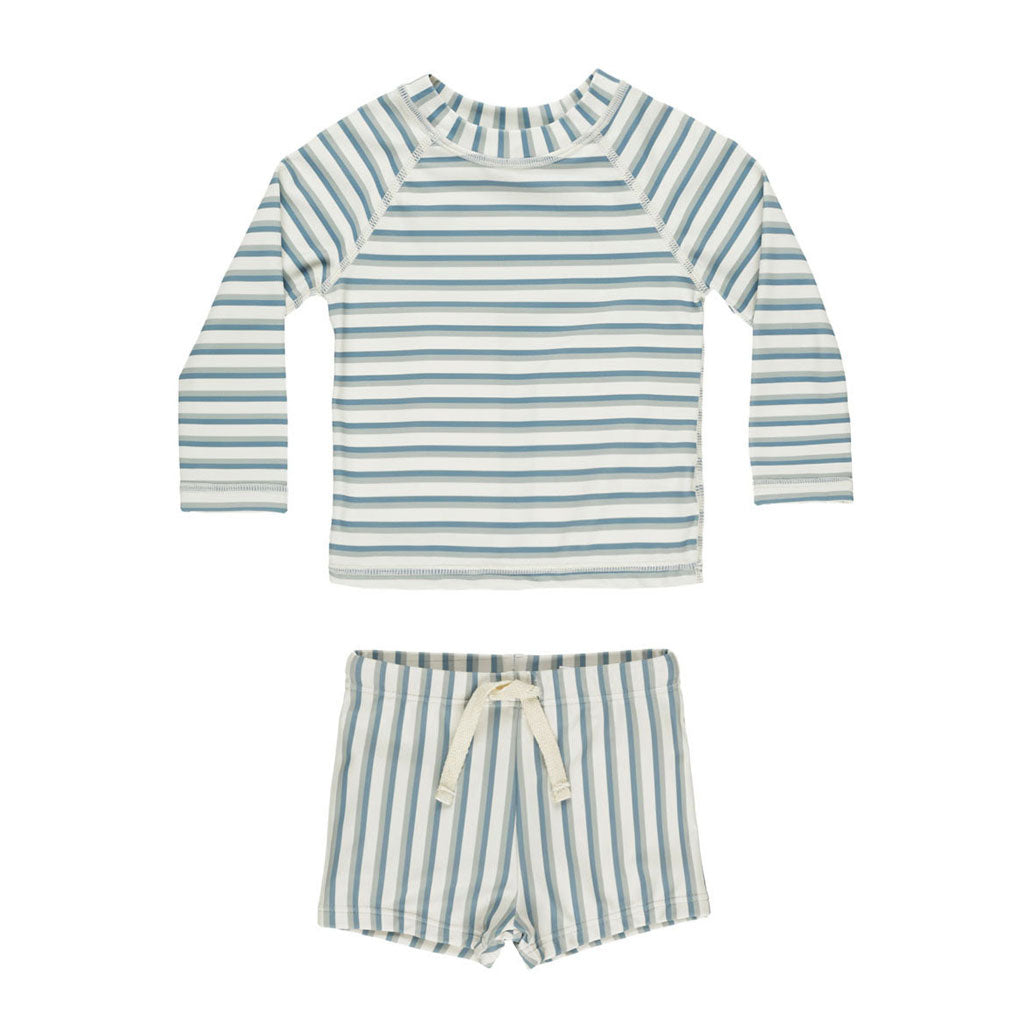 Rylee and Cru Seafoam Stripe Rashguard Boy Set