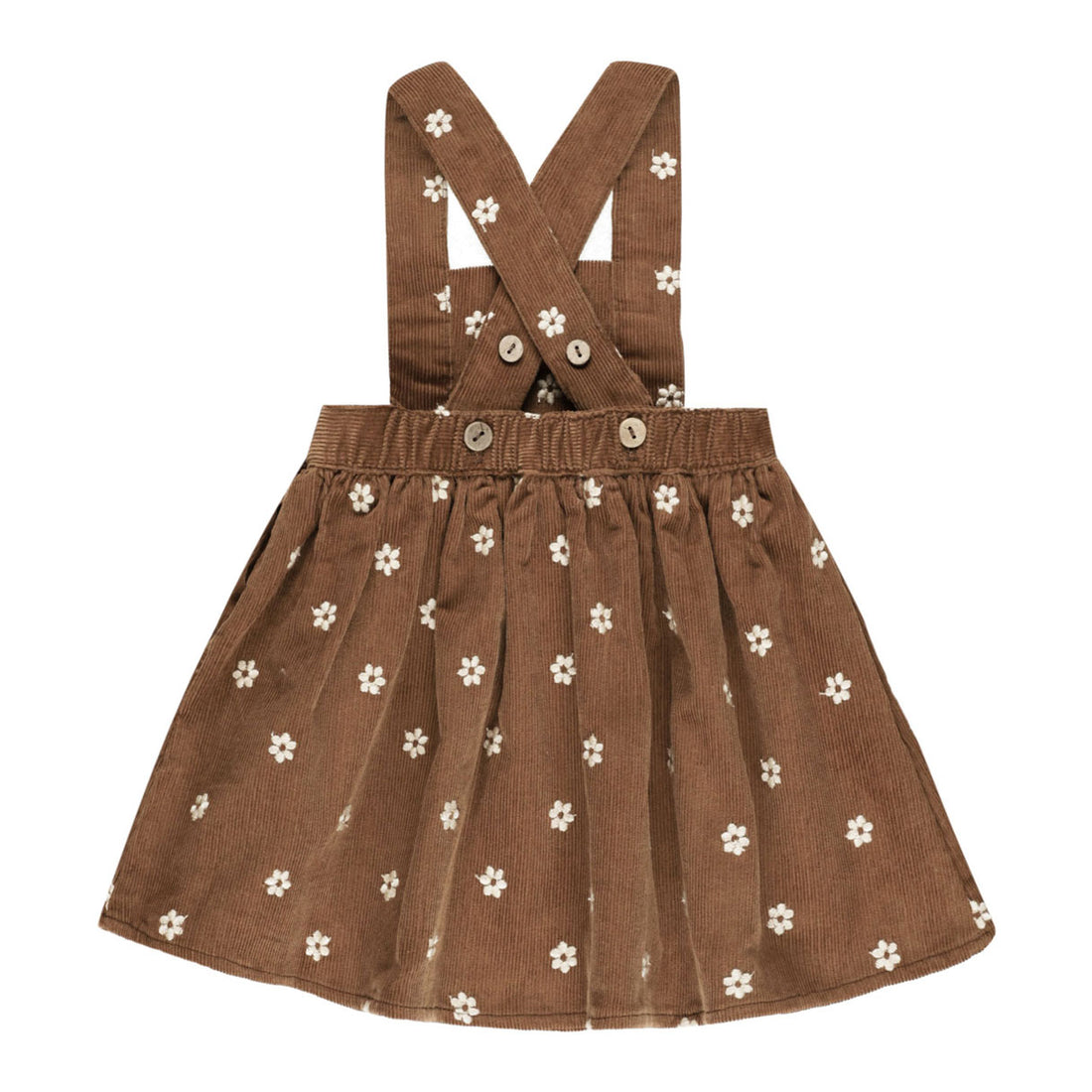 Rylee and Cru Floral Embroidery Corduroy Pinafore
