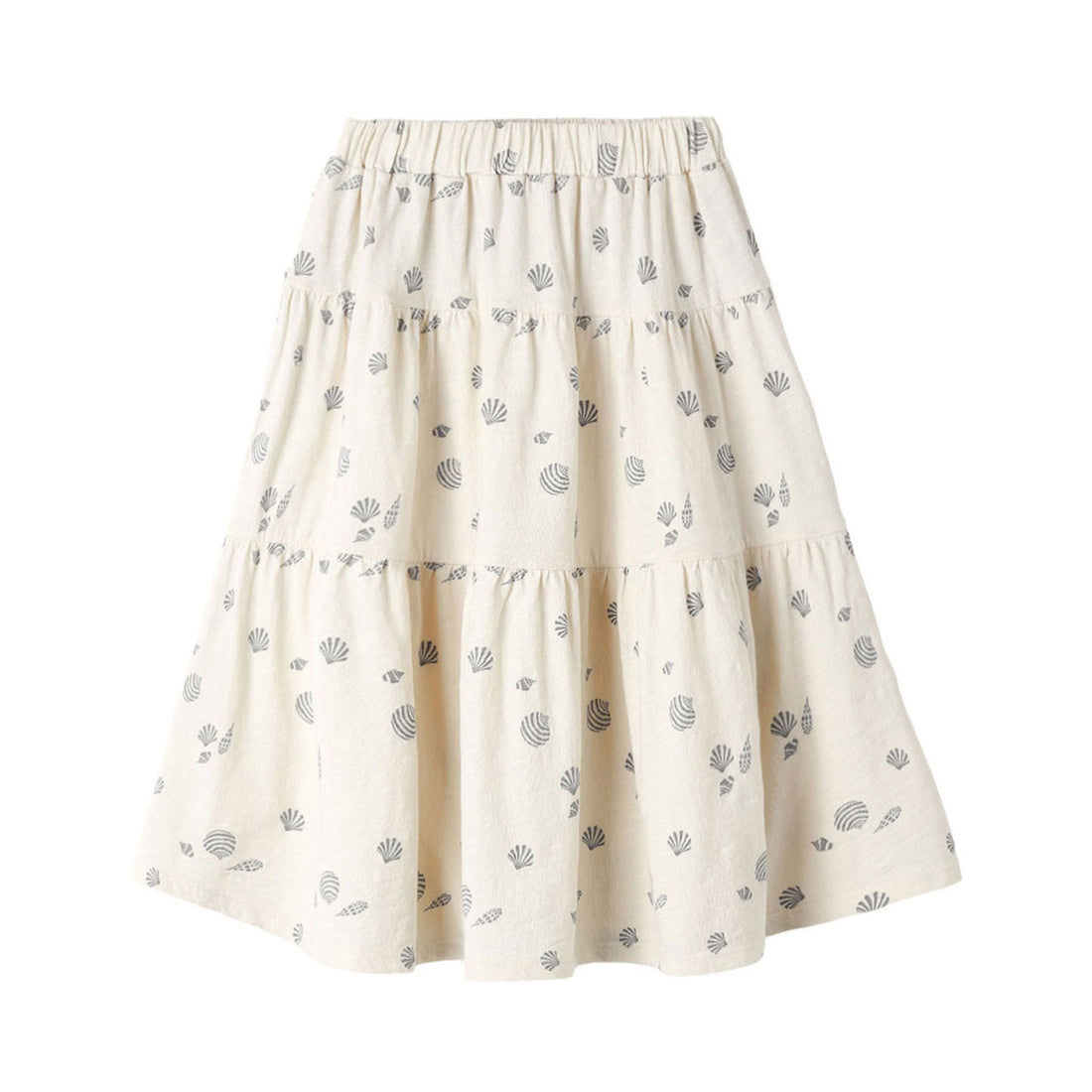 Rylee and Cru  Natural Seashells Tiered Midi Skirt
