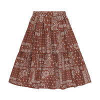 Rylee and Cru Brick Bandana Tiered Midi Skirt