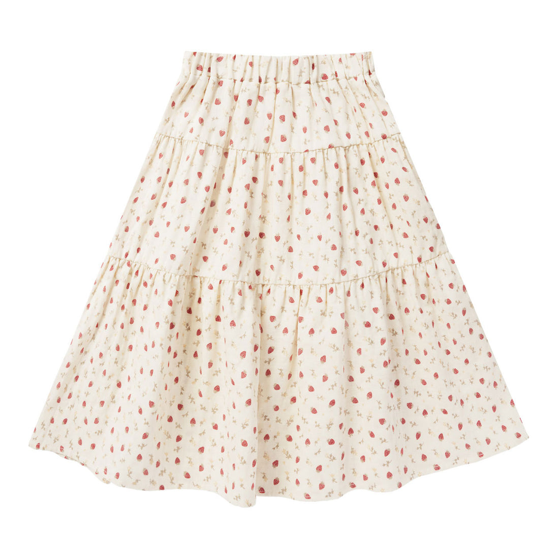 Rylee and Cru Strawberry Field Tiered Midi Skirt