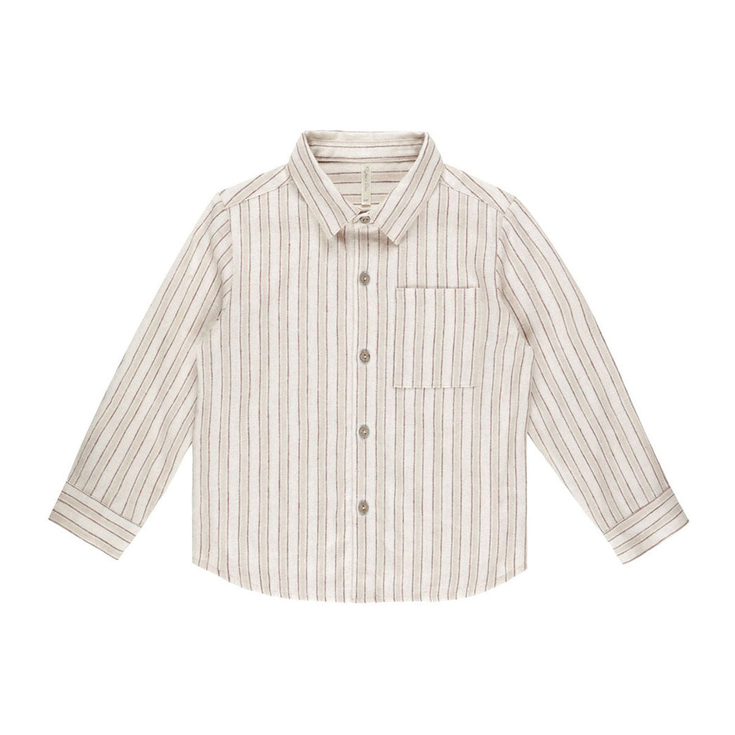 Rylee and Cru Stone Stripe Collared Long Sleeve Shirt