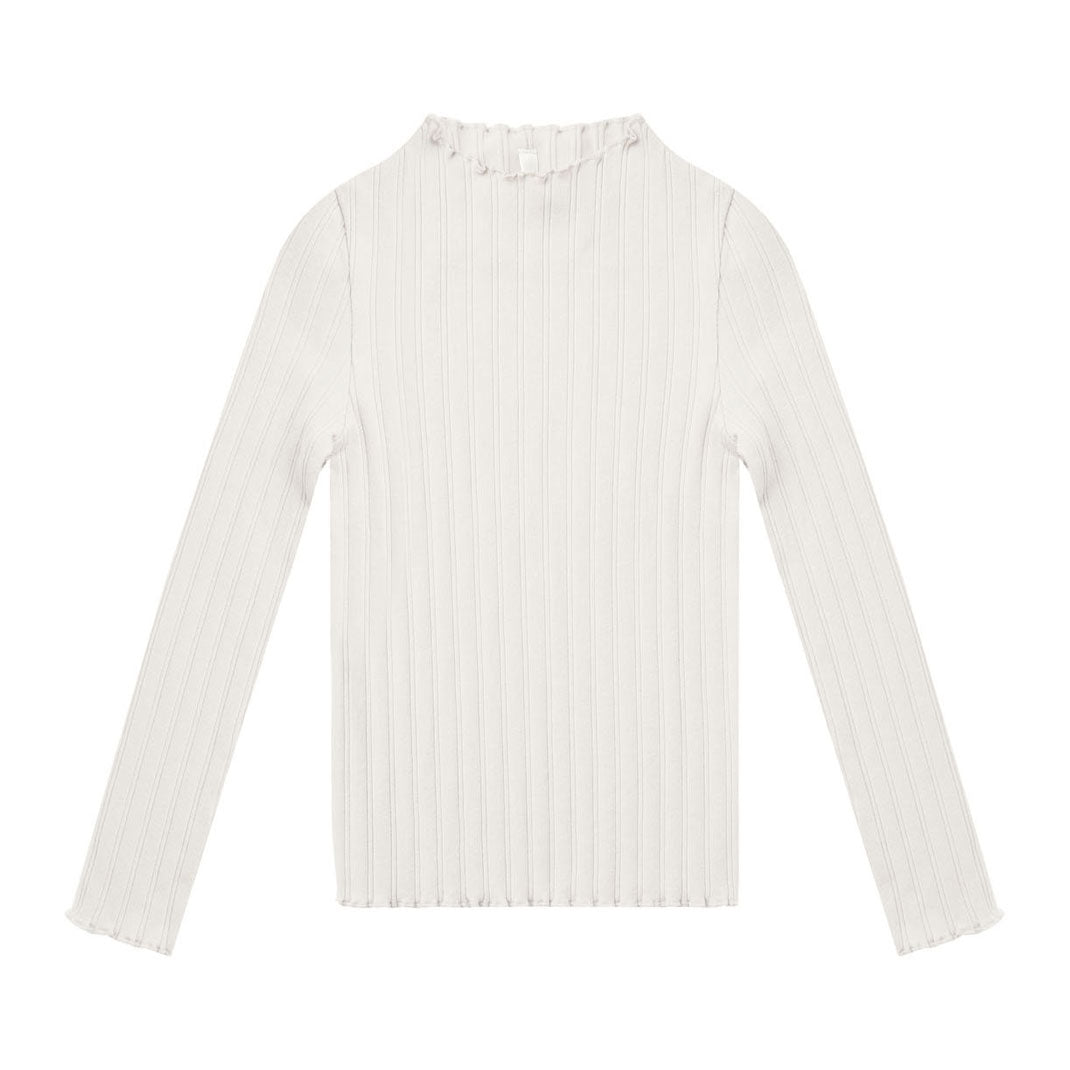 Rylee and Cru Ivory Ribbed Long Sleeve Tee