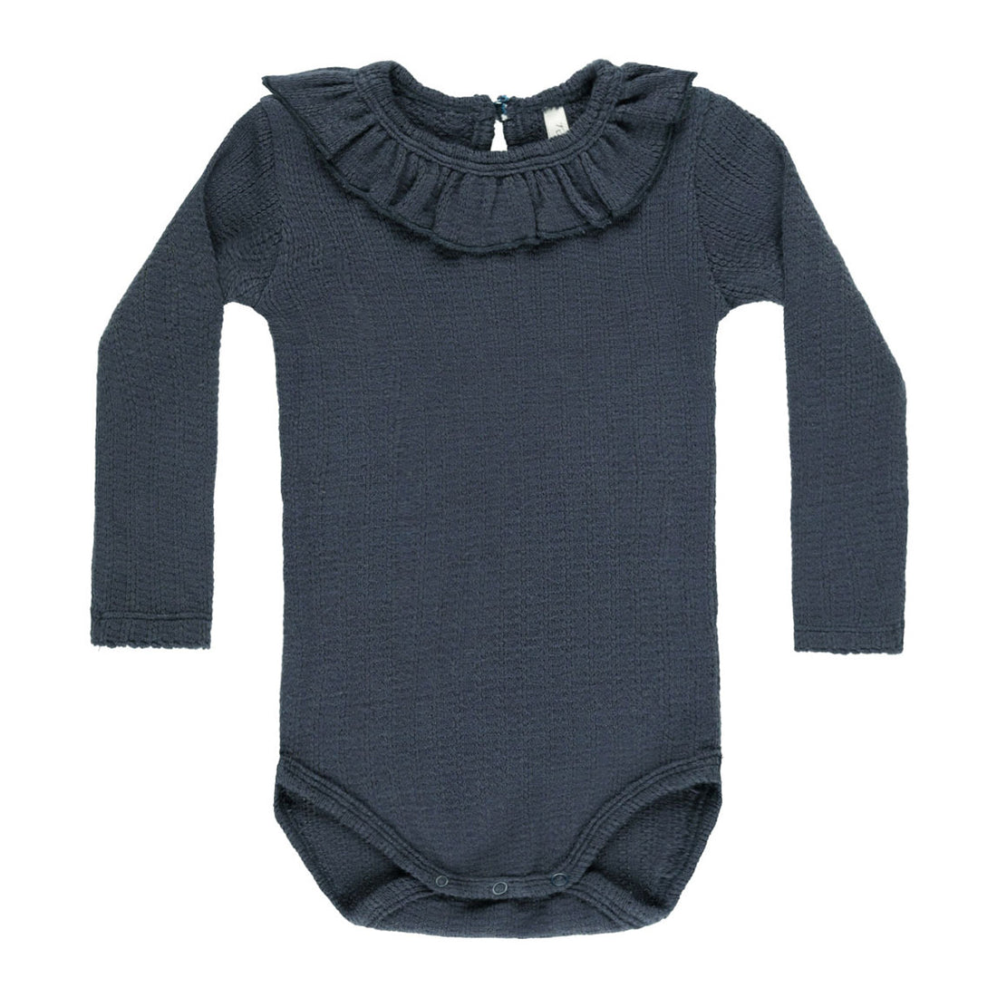 Rylee and Cru Indigo Ruffle Collar Bodysuit