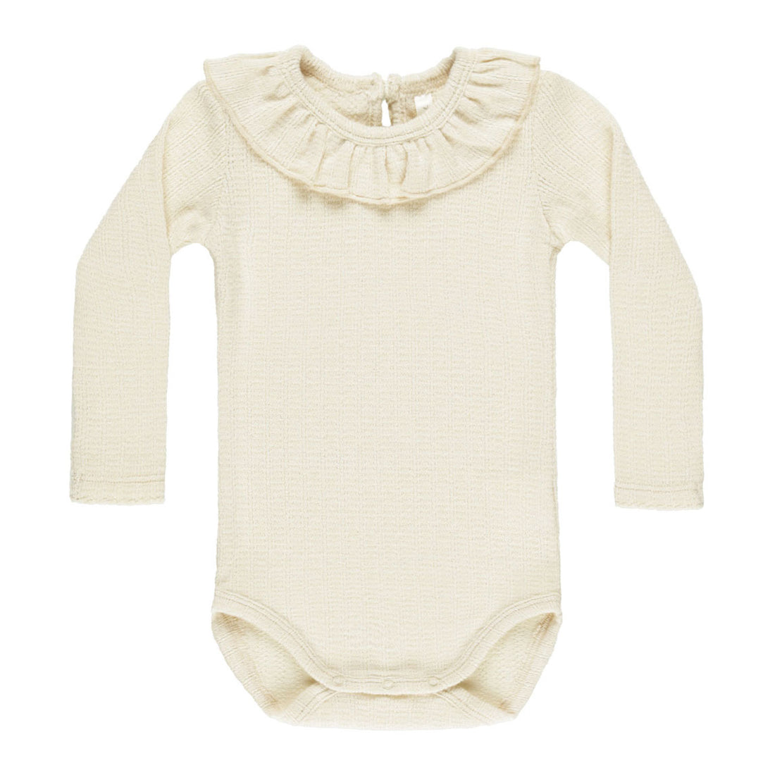 Rylee and Cru Natural Ruffle Collar Bodysuit