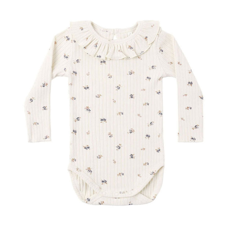 Rylee and Cru Natural Ruffle Collar Bodysuit