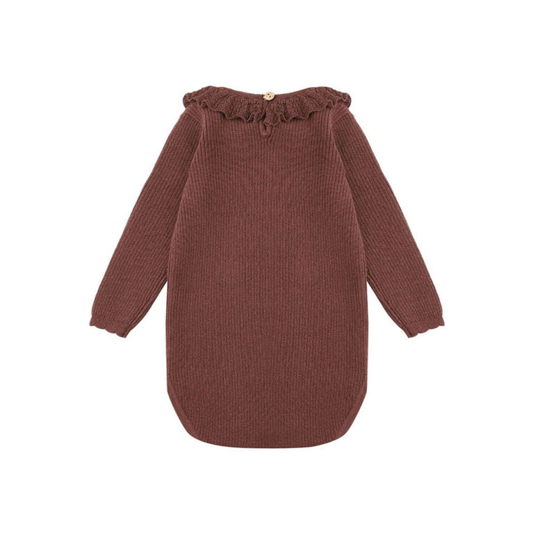 Rylee and Cru Burgundy Ruffle Collar Bodysuit