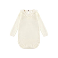 Rylee and Cru Natural Ruffle Collar Bodysuit