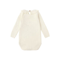 Rylee and Cru Natural Ruffle Collar Bodysuit