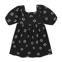 Rylee and Cru Black Daisy Gretta Babydoll Dress