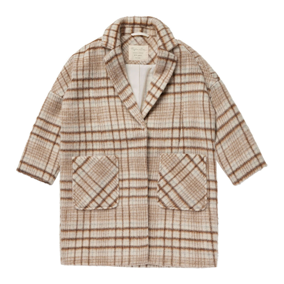 Rylee and Cru Rustic Plaid Longline Coat
