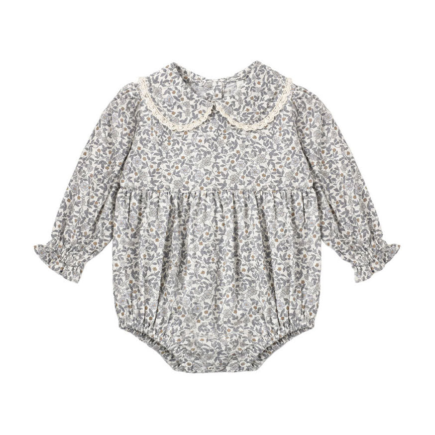 Rylee and Cru Ivory Slate Floral Cora Romper