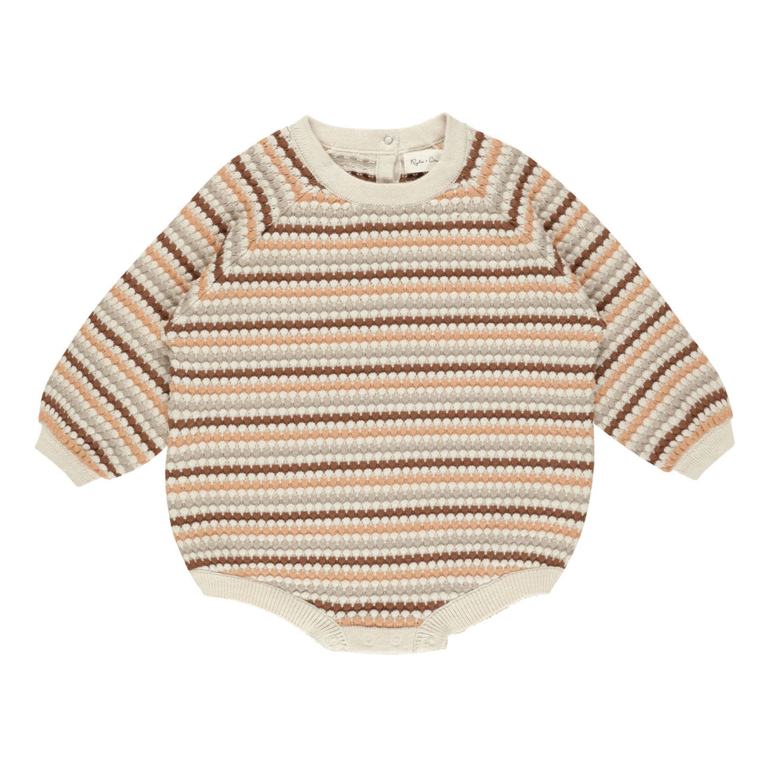 Rylee and Cru Honeycomb Stripe Crewneck Romper