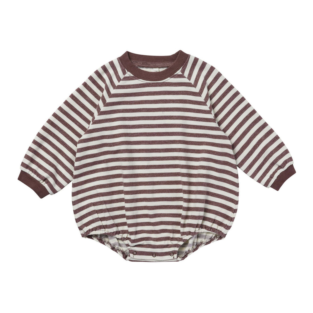 Rylee and Cru Plum Stripe Crew Neck Romper