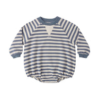 Rylee and Cru  Marine Stripe Crewneck Romper
