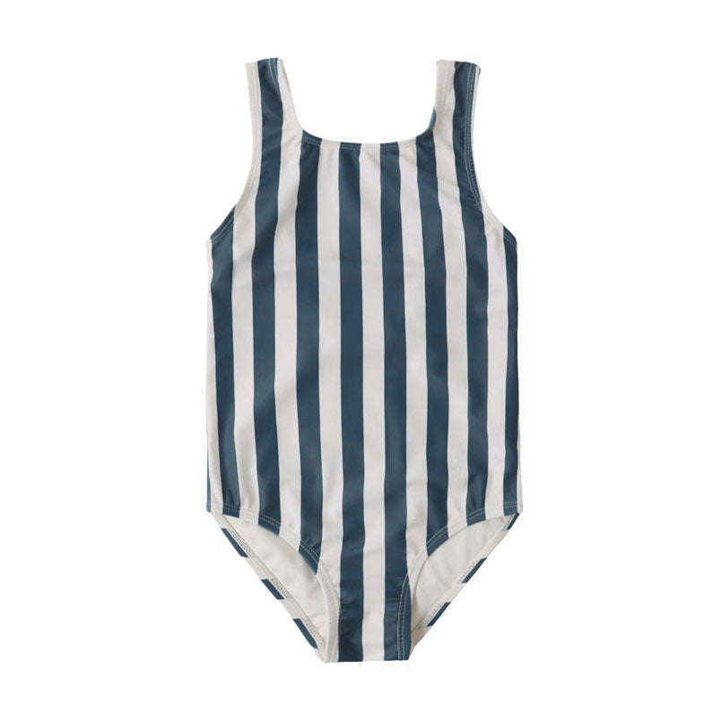 Rylee and Cru Navy Stripe Moxie One-Piece