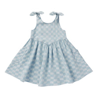 Rylee and Cru Blue Summer Dress - Blue Check