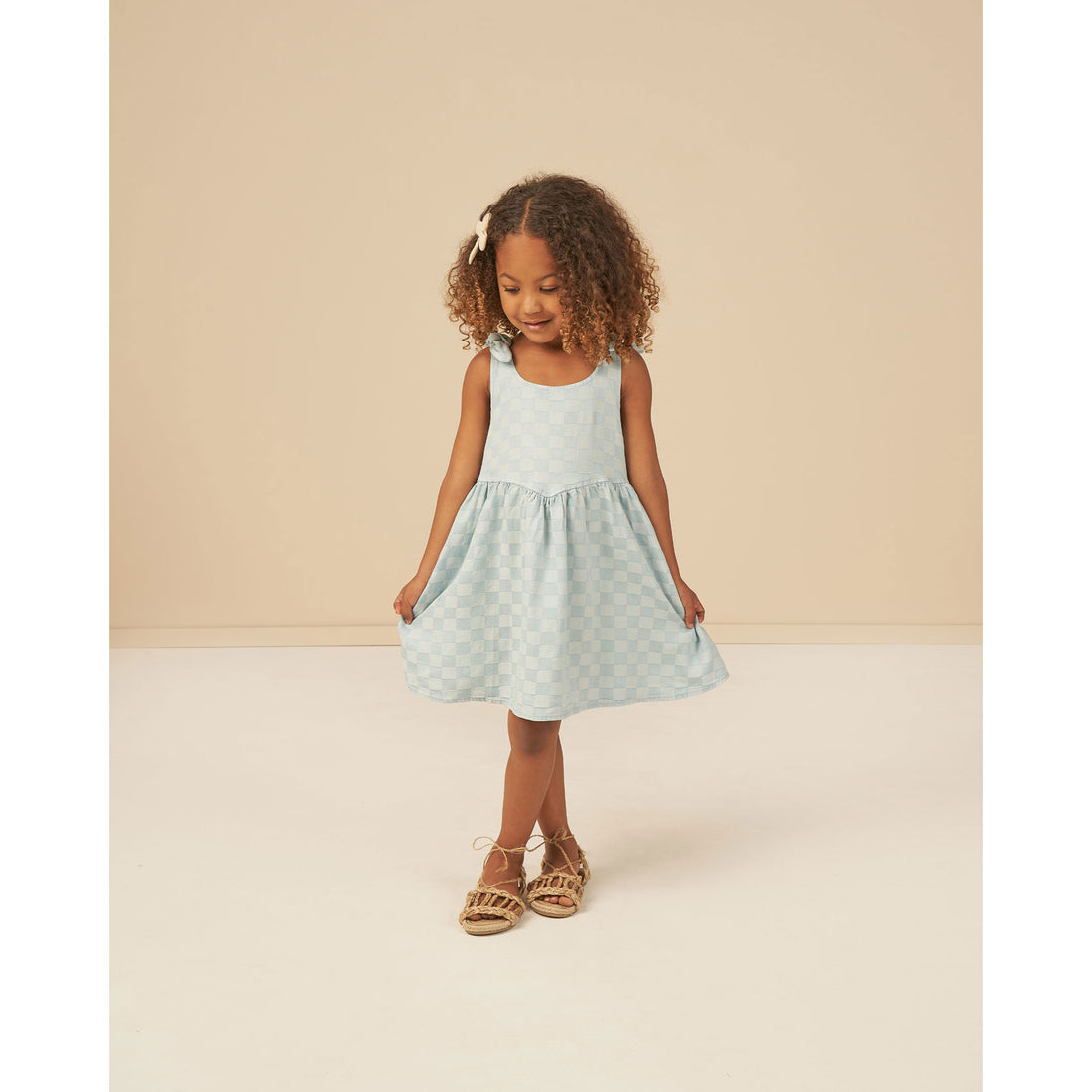 Rylee and Cru Blue Summer Dress - Blue Check