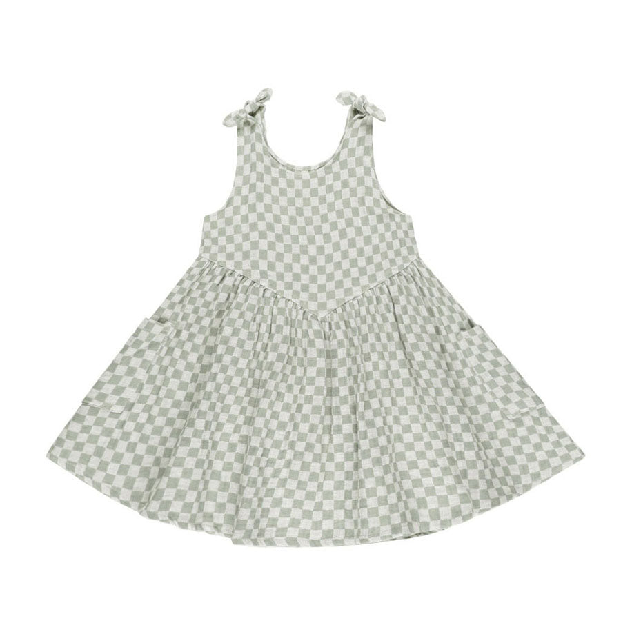 Rylee and Cru Sage Check Summer Dress