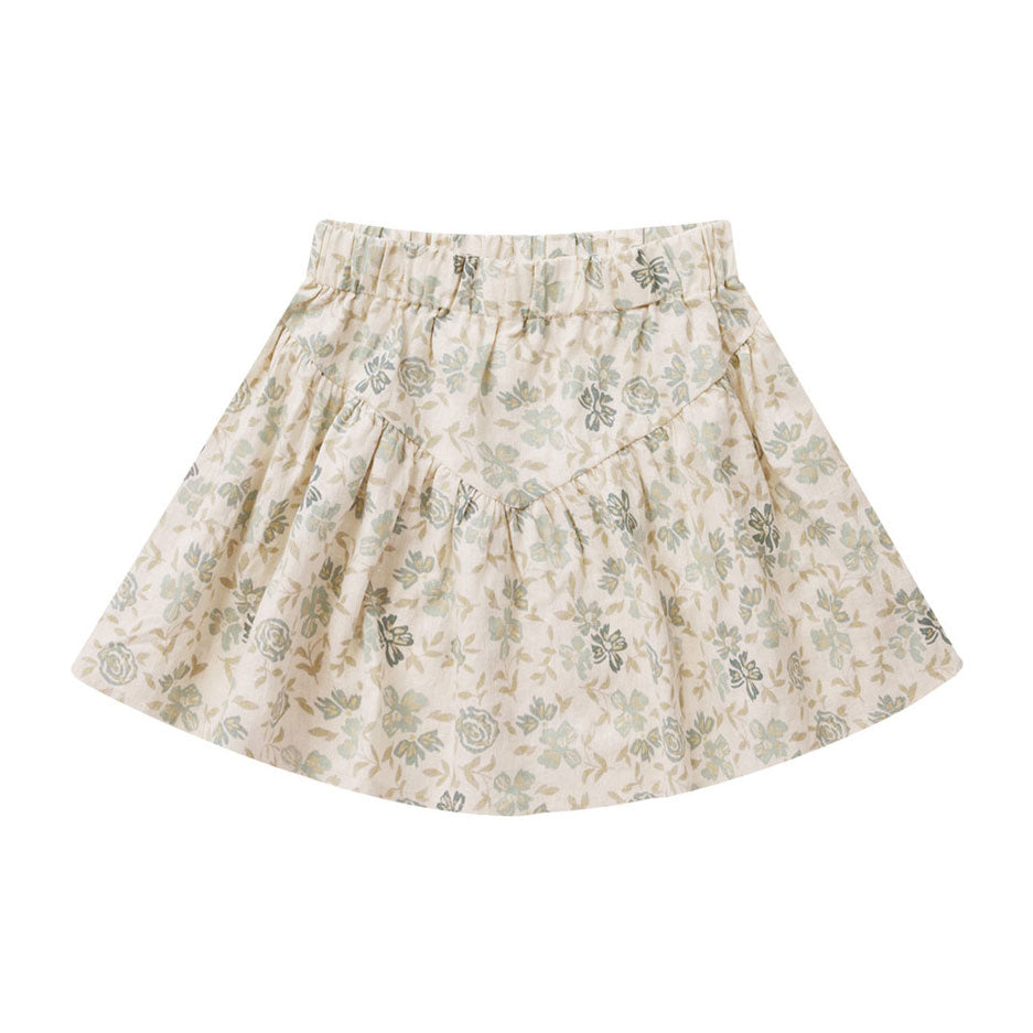 Rylee and Cru Blue-Floral Sparrow Skirt