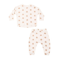 Rylee and Cru Natural Pink Daisies Tee + Pant Set