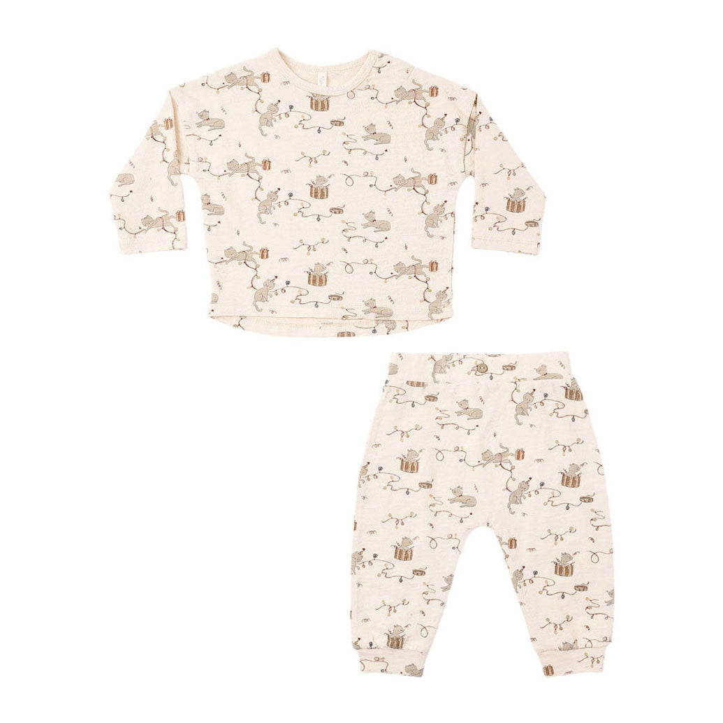 Rylee and Cru Antique Kitties Tee + Pant Set