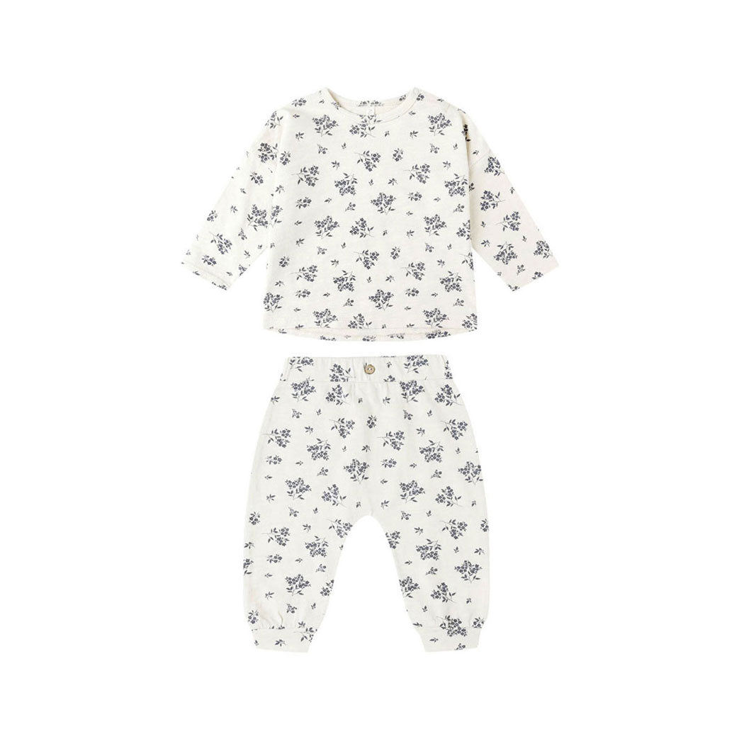 Rylee and Cru Blue Floral Tee + Pant Set