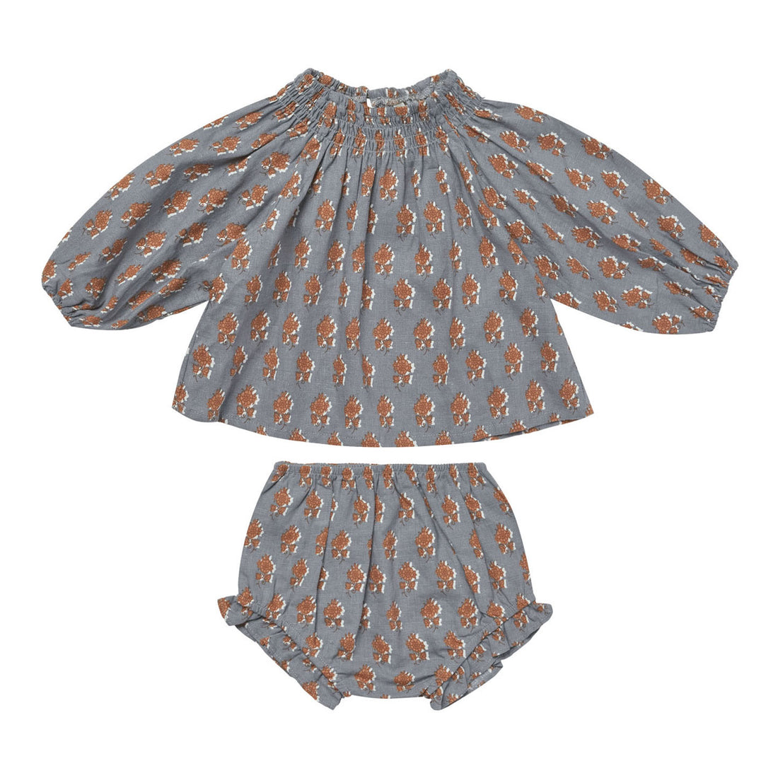 Rylee and Cru Blue Floral Quincy Blouse Set
