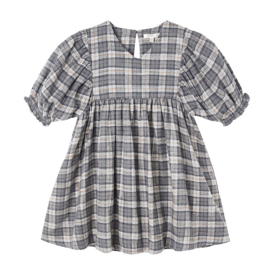 Rylee and Cru Slate Winter Plaid Jolene Dress
