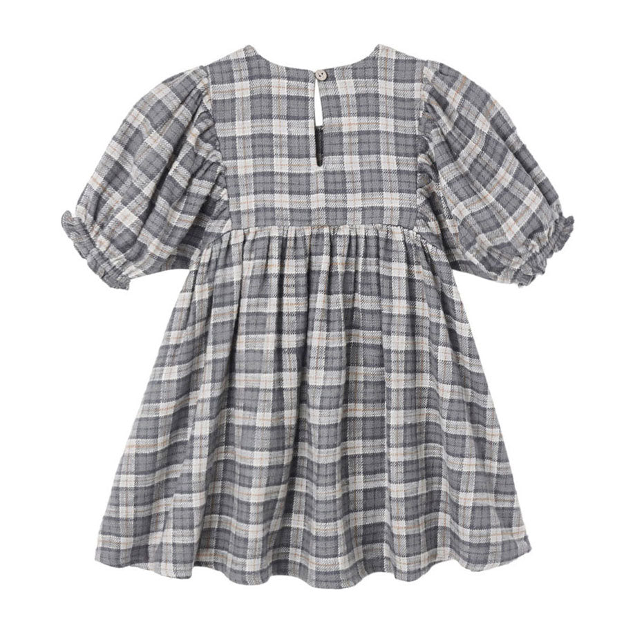 Rylee and Cru Slate Winter Plaid Jolene Dress